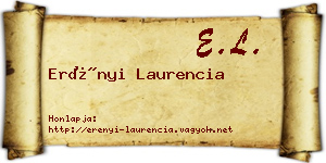 Erényi Laurencia névjegykártya